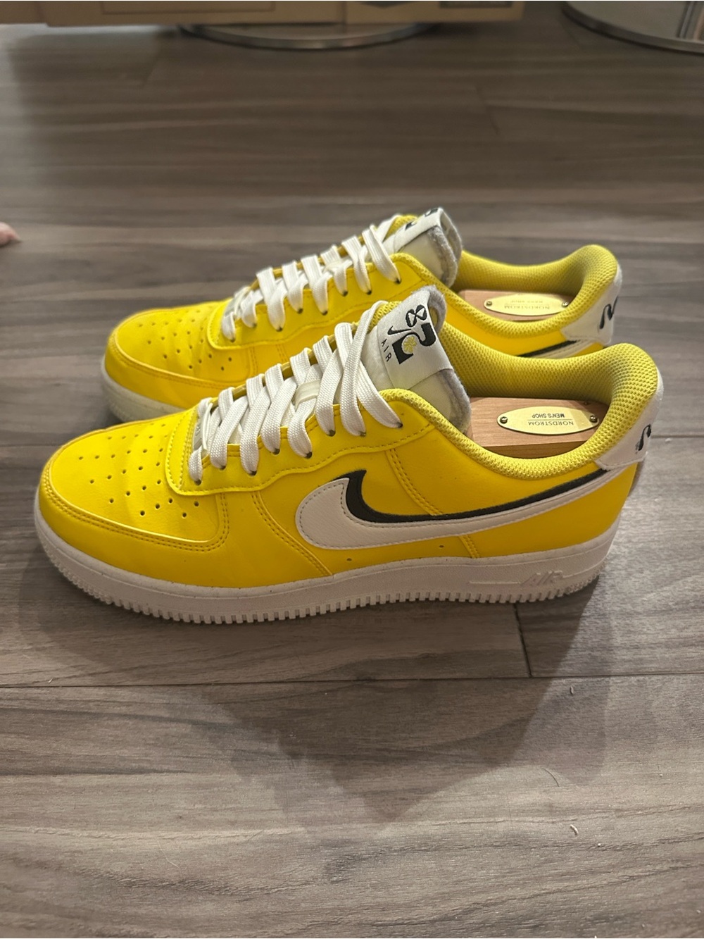 Nike Yellow & White Low-Top Sneakers with Black Accents